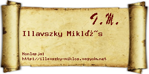 Illavszky Miklós névjegykártya
